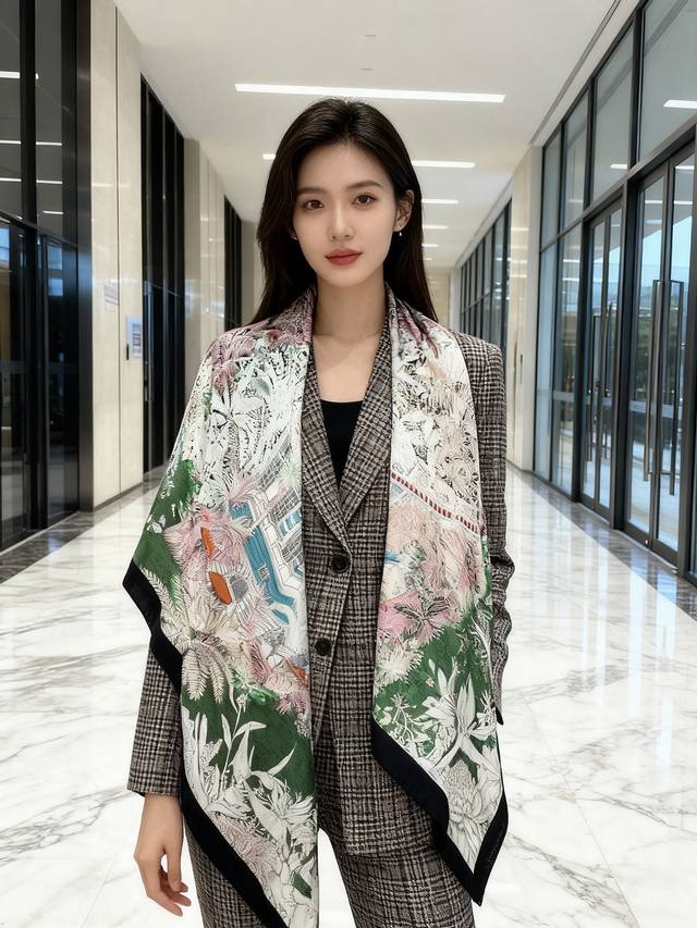 Highly Recommended 140cm Top-Grade Velvet Double-Sided Two-Tone Shawl: Back to N