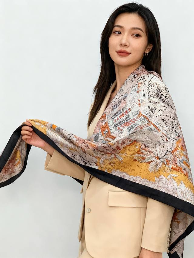 Highly Recommended 140cm Top-Grade Velvet Double-Sided Two-Color Shawl: Back to