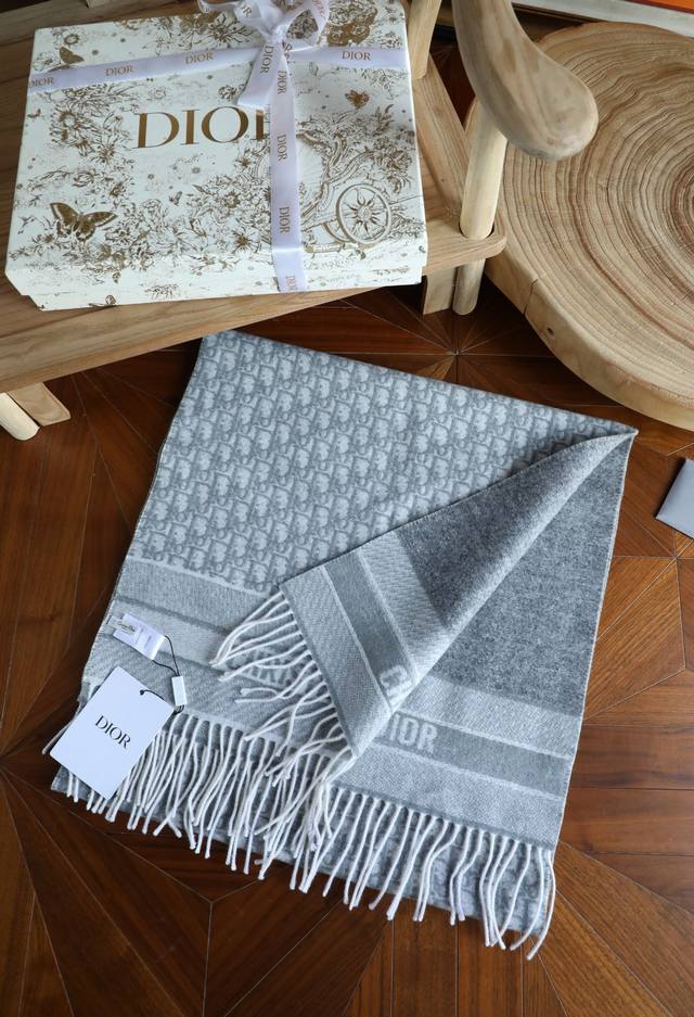 Cd Letter Double-Sided Cashmere Scarf Double-Sided Upgraded Version Classic Thre