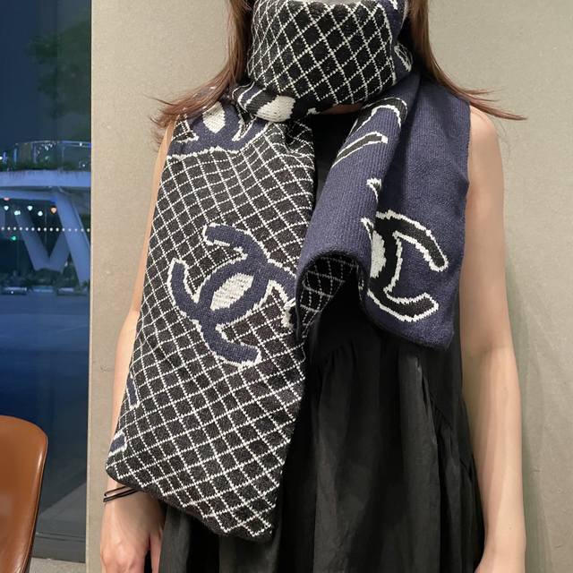 Chanel double-sided knitted scarf, a top-tier, high-end, exquisitely beautiful a