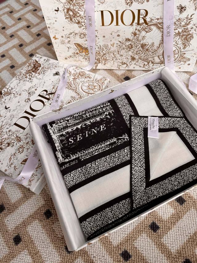 New Arrival: Dior Plan De Paris Reversible Velvet Square Scarf/Shawl. This scarf