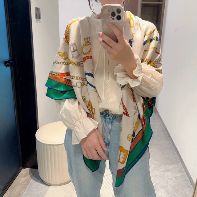 New Arrival: Reversible Tone-on Scarf. This Hermes accessory is versatile and pa