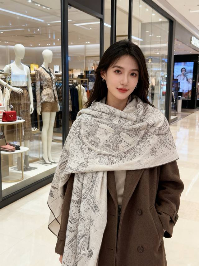 Connecting Now 140cm Square Scarf ~ Hermes Hand-rolled Velvet Square Scarf 30% S