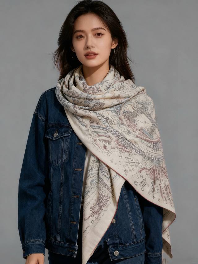 Connecting... 140cm Square Scarf ~ Hermes Hand-rolled Velvet Square Scarf 30% Si