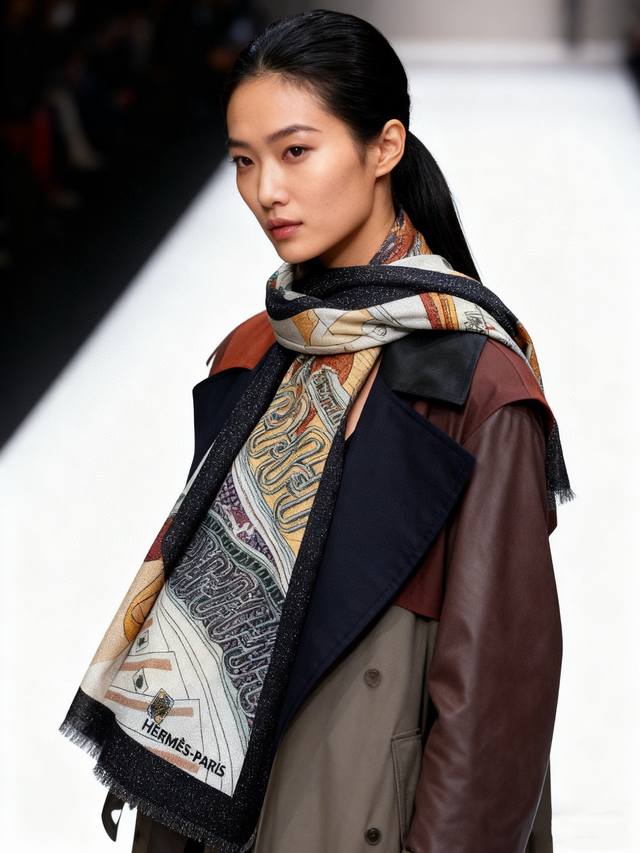 A glowing, shiny cashmere scarf, purchased directly from the Herm