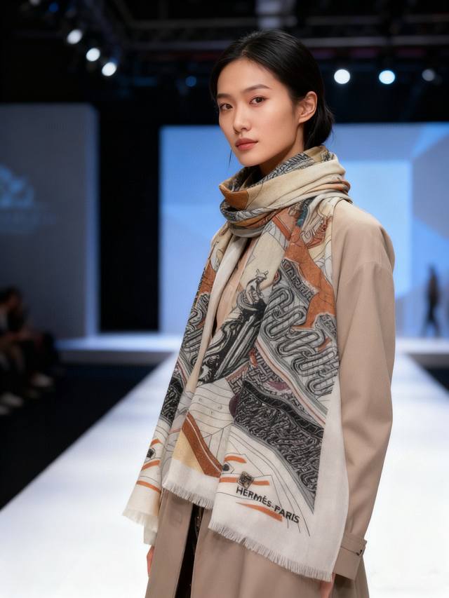 A glowing, shiny Hermes scarf, purchased directly from the Hermes boutique and h