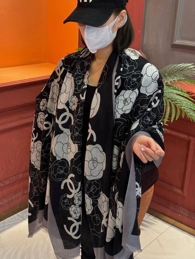 New Cashmere Camellia Long Scarf - Super flattering! Sophisticated and feminine!