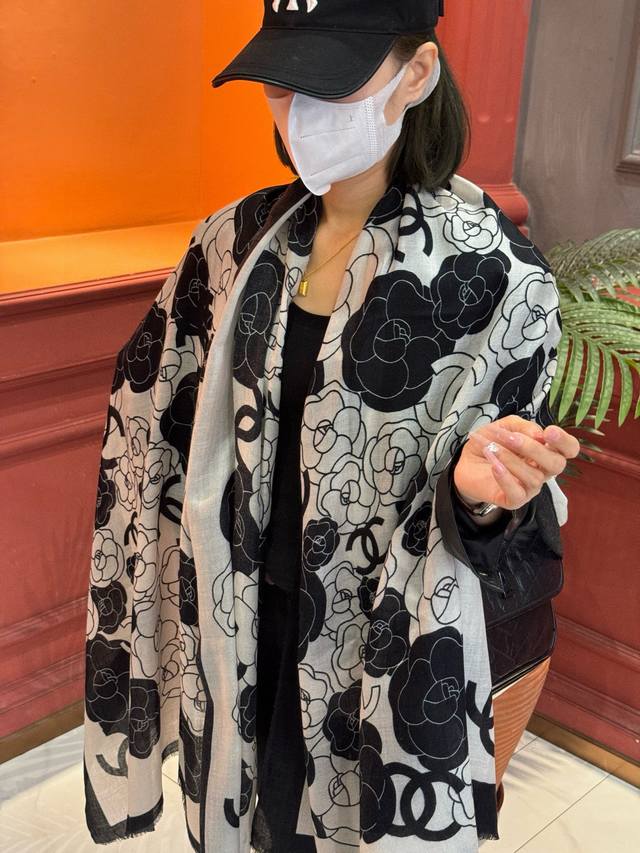 New Cashmere Camellia Long Scarf - Super flattering! Sophisticated and feminine!