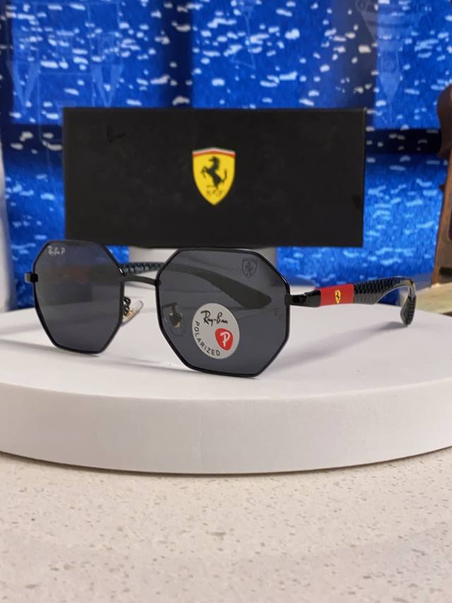 Rayban Ferrari Collaboration 2025 New Polarized European and American Retro Sing