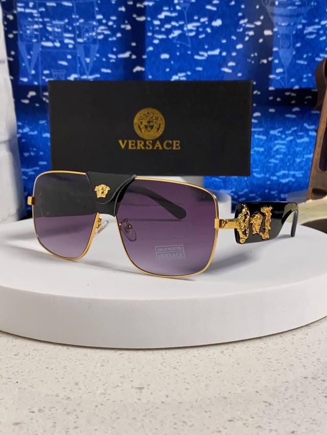 Versace 2025 New European and American Style Metal Square Sunglasses for Women 2