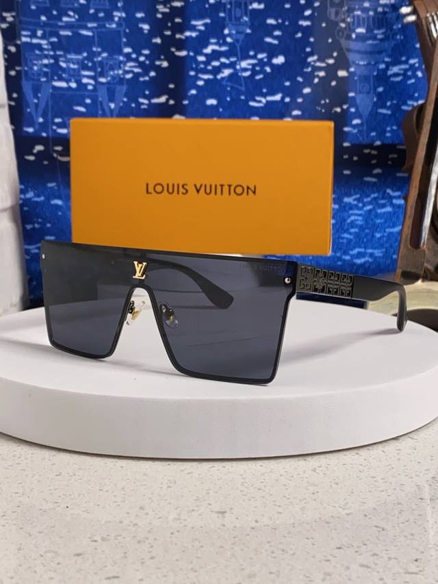 Louis Vuitton 2025 New Style Individual One-Piece Large Frame Sunglasses Women's
