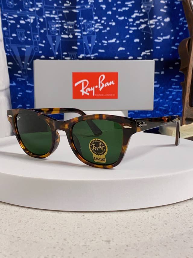 Ray-Ban 2025 New Tempered Glass Sunglasses Men's Large Frame Sunglasses Sunshade