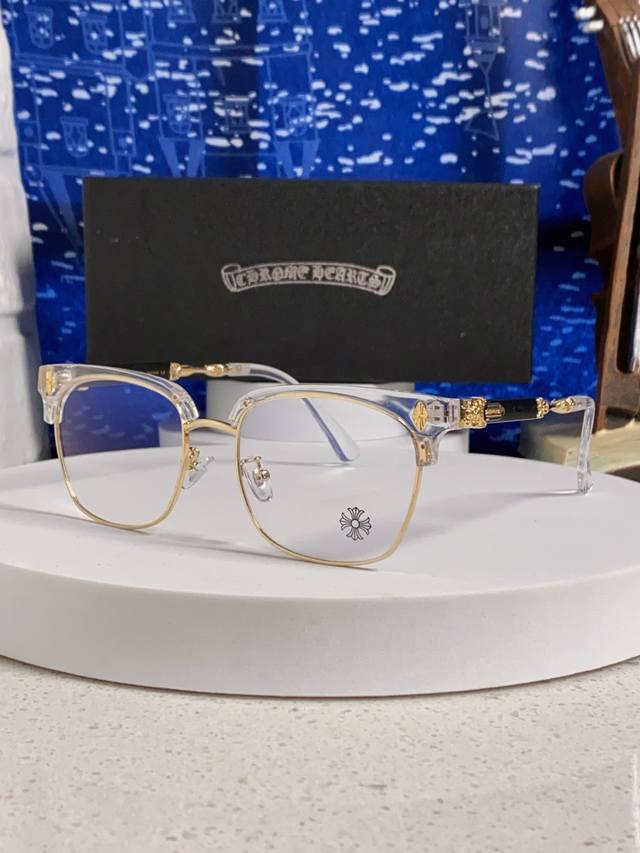 Chrome Hearts 2025 New Retro Half-Rim Eyebrow Glasses Frame Men's Business Anti-