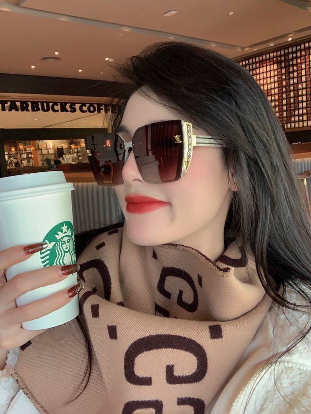 Lv 2025 Spring New Trendy Fashion Square Frame Sunglasses, High Quality, Comfort