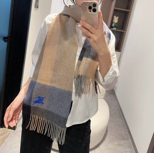 This Burberry Blue Horse series reversible scarf is absolutely gorgeous! It's so