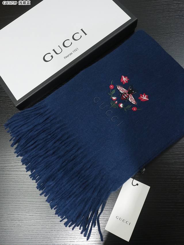 Special Rgc1739 Gucci Floral Bee Shawl, Heavy-duty 330G Blended Cashmere with Wa