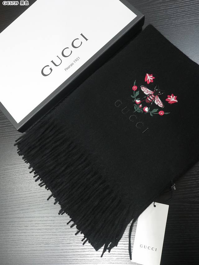 Special Rgc1739 Gucci Floral Bee Shawl, Heavy-duty 330G Blended Cashmere with Wa