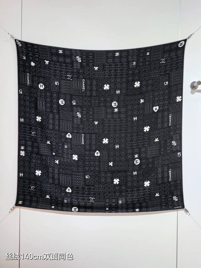 Rcc2565 Double-sided same color 140X140Cm 70% cashmere 30% silk Chanel Ddd