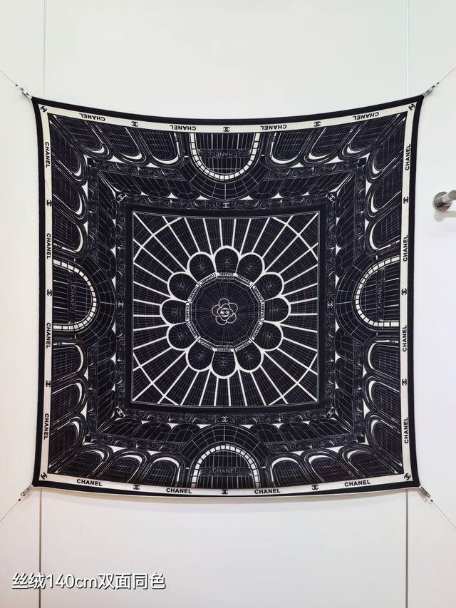 Rcc2547 Double-sided same color 140X140Cm 70% cashmere 30% silk Chanel Ddd