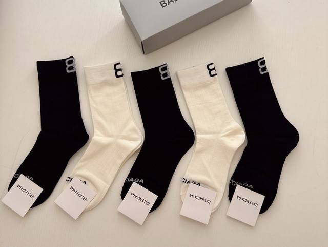 Special Offer: Balenciaga Women's Knee-High Socks (5 pairs per box). Made of pur