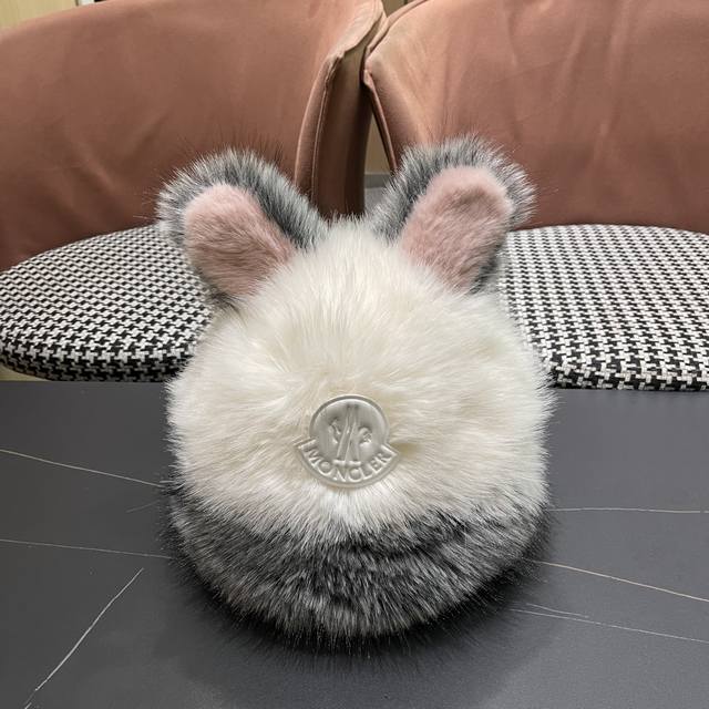 Moncler Autumn/Winter Cute Furry Hat with Ear Covers, Outdoor Warm Ear Cover, He