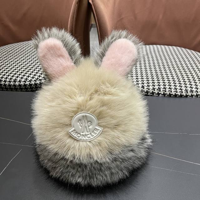 Moncler Autumn/Winter Cute Furry Hat with Ear Covers, Outdoor Warm Ear Cover, He