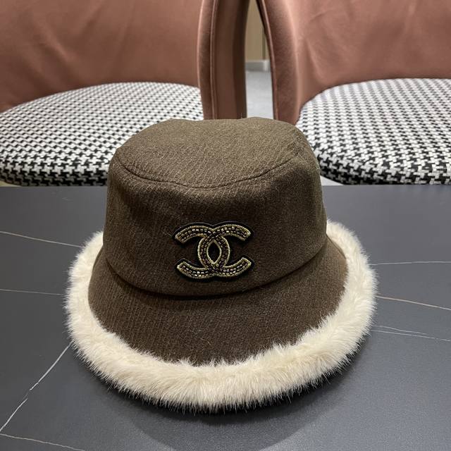 Chanel New Korean Style Plush Fisherman Hat for Women, Autumn and Winter Versati