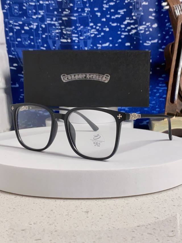 Chrome Hearts 2025 Korean Style Black Frame Anti-Blue Light Glasses for Men and
