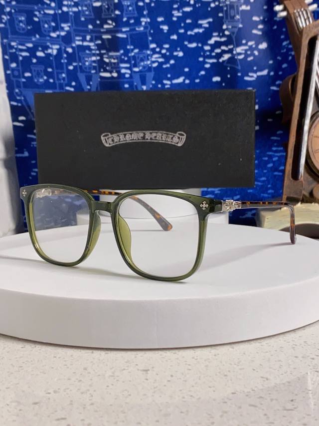 Chrome Hearts 2025 Korean Style Black Frame Anti-Blue Light Glasses for Men and