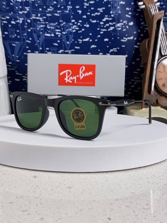 Ray-Ban Square Frame Glass Lens Traveler Series Sunglasses High-quality acetate