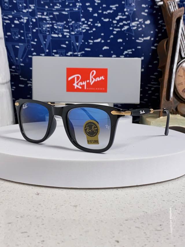 Ray-Ban Square Frame Glass Lens Traveler Series Sunglasses High-quality acetate