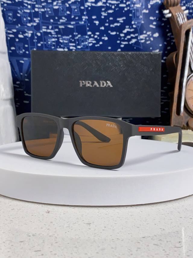 Prada 2025 New Polarized Square Street Style Fashion Sunglasses Men's and Women'