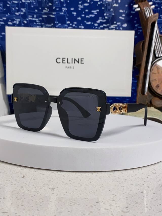 Celine 2025 New Women's Sunglasses, UV Protection, Sunscreen, Korean Style, Roun