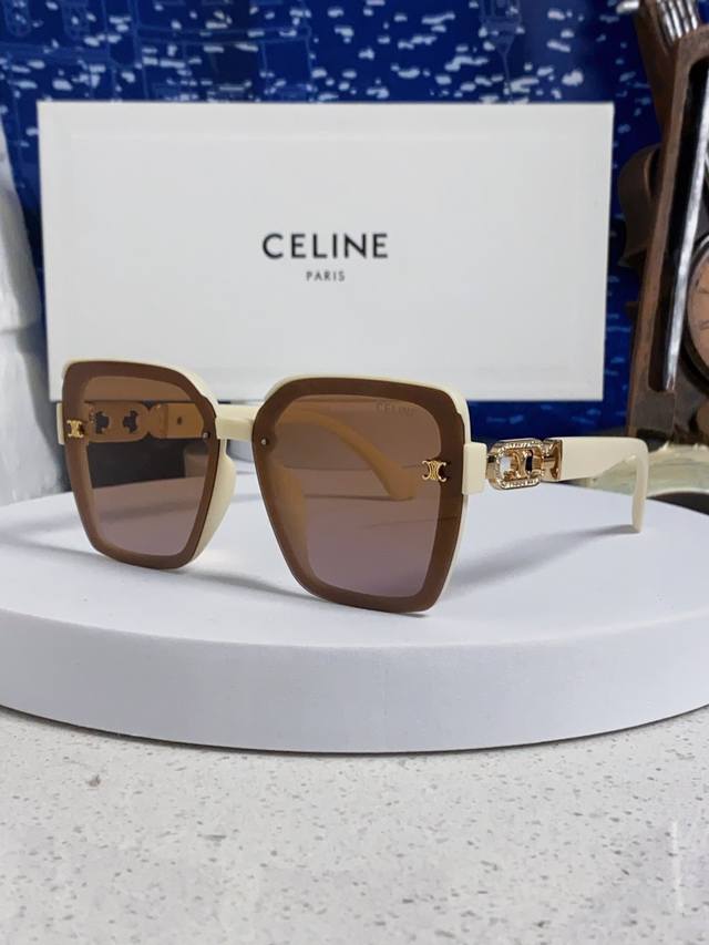 Celine 2025 New Women's Sunglasses, UV Protection, Sunscreen, Korean Style, Roun