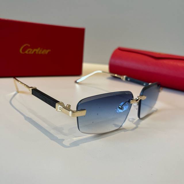 Cartier precious sunglasses, made of metal PC, with frameless, ultra-lightweight