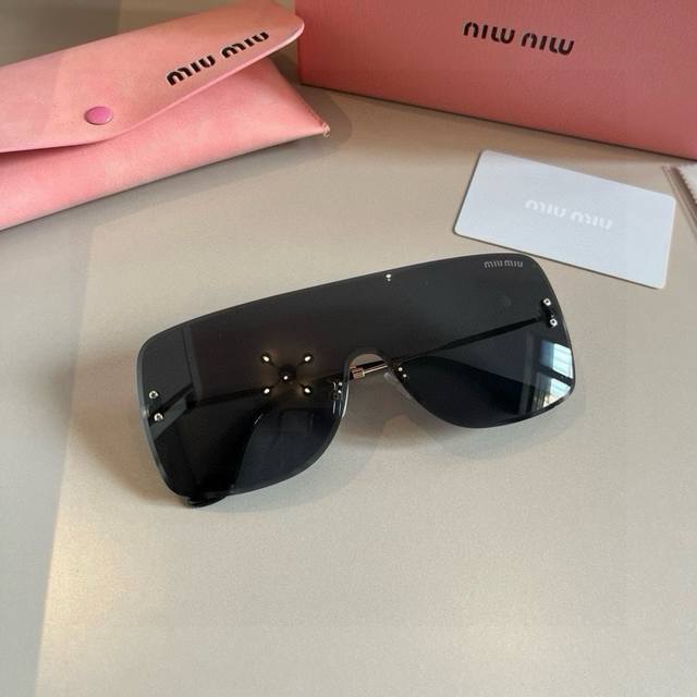 Miu Miu new sunglasses, high-end frameless sunglasses for women, UV protection,