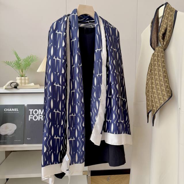 New Arrival! This new silk satin long scarf is truly breathtaking! The effect wh