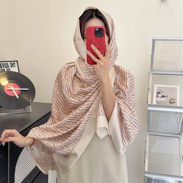 New Arrival! This new silk satin long scarf is truly breathtaking! The effect wh