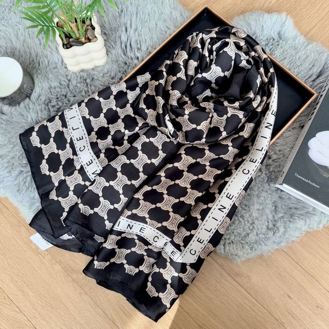 New Arrival! This new silk satin long scarf is truly breathtaking! The effect wh