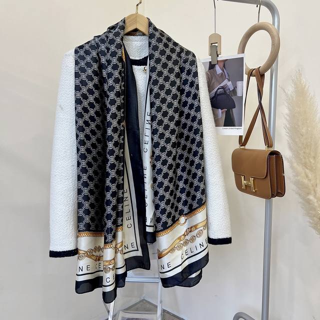 New Arrival! This new silk satin long scarf is truly breathtaking! The effect wh