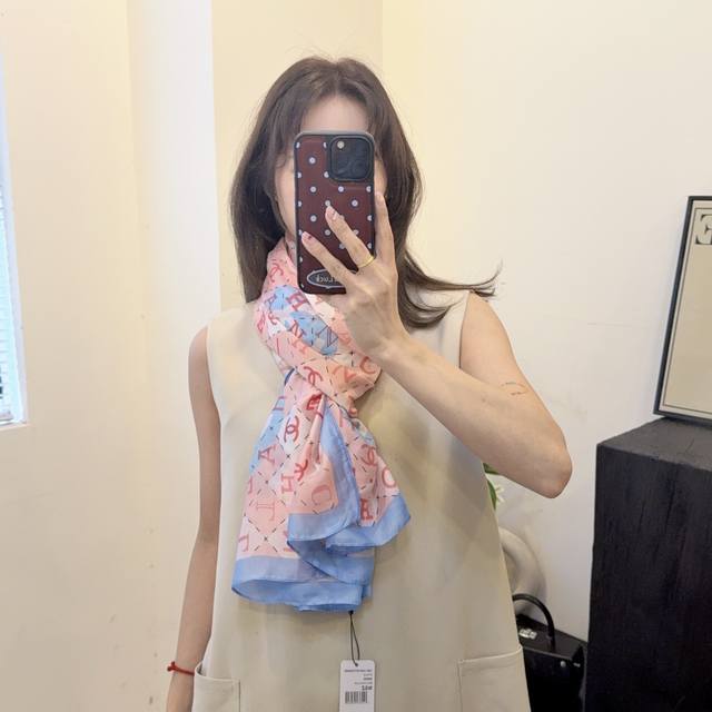 New Arrival! This new silk satin long scarf is truly breathtaking! The effect wh