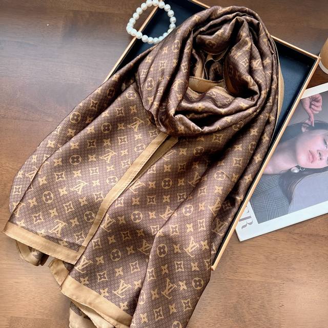 New Arrival! This new silk satin long scarf is truly breathtaking! The effect wh