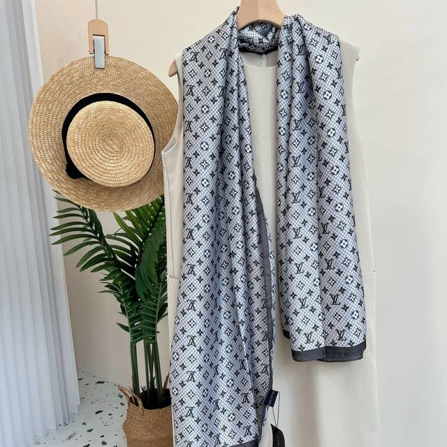 New Arrival! This new silk satin long scarf is truly breathtaking! The effect wh