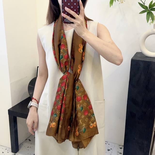 New Arrival! This new silk satin long scarf is truly breathtaking! The effect wh