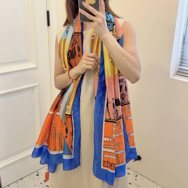 New Arrival! This new silk satin long scarf is truly breathtaking! The effect wh