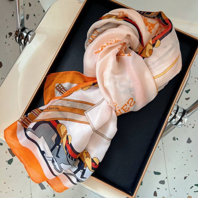 New Arrival! This new silk satin long scarf is truly breathtaking! The effect wh