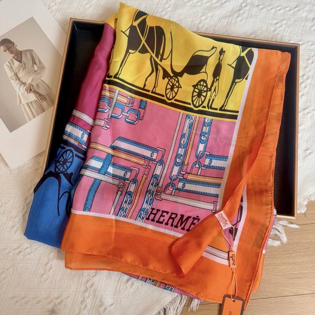 New Arrival! This new silk satin long scarf is truly breathtaking! The effect wh