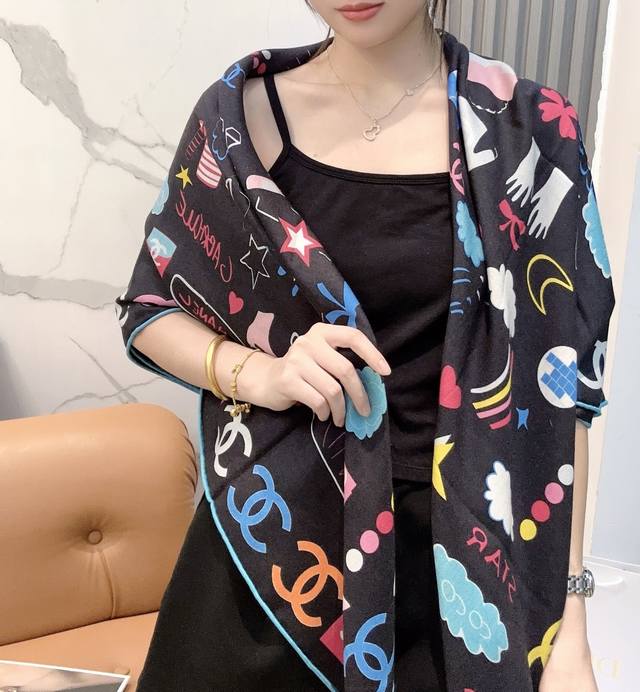 Chanel New Arrival! A classic camellia-inspired, elegant Coco Chanel scarf