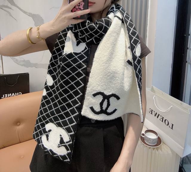 Chanel quilted cashmere scarf, high-end custom fabric, 1:1 replica, soft and flu