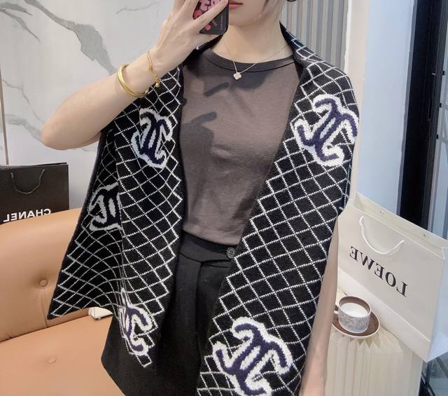 Chanel quilted cashmere scarf, high-end custom fabric, 1:1 replica, soft and flu